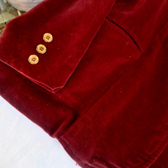 Vintage Dimension V red velvet jacket blazer size 14 - Picture 2 of 9